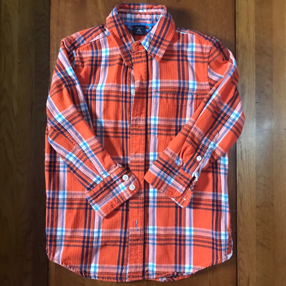 GapKids 100% cotton plaid button down size 4/5